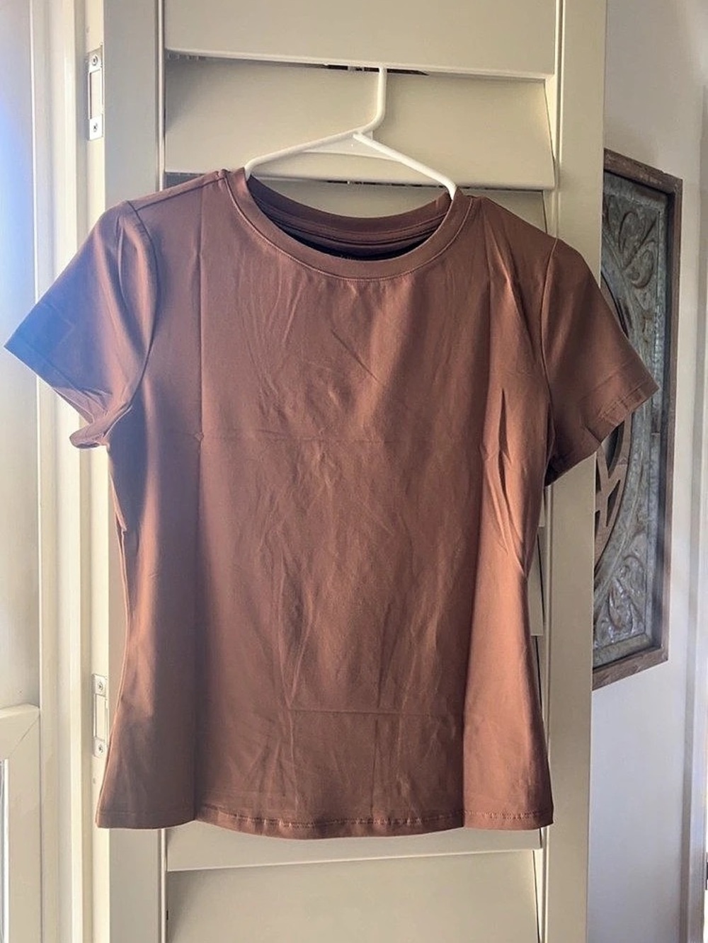 Short Sleeve Slim Fit Tee Brown Medium